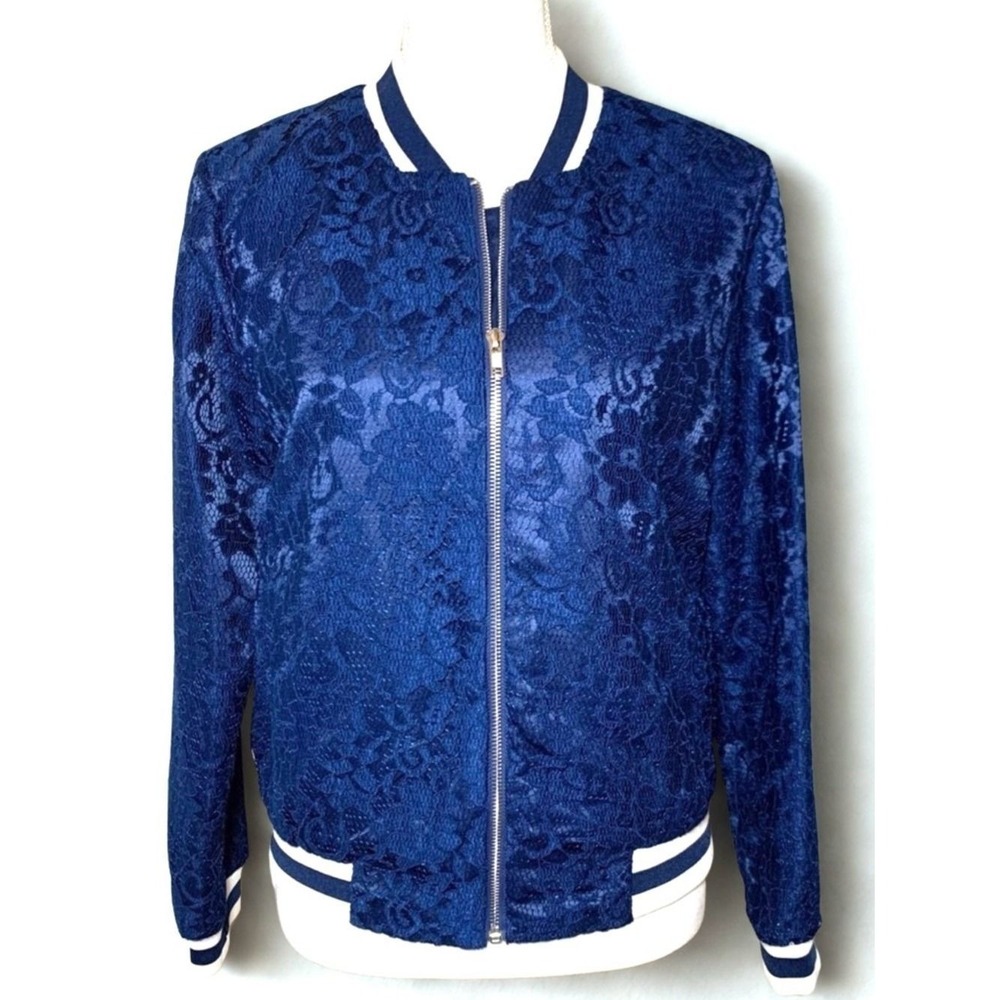 NWOT English Factory Lace Bomber Jacket Women Small